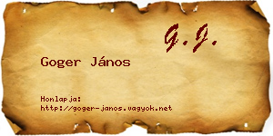 Goger János névjegykártya