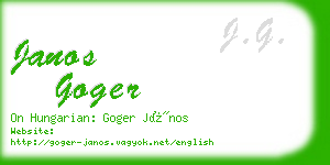 janos goger business card